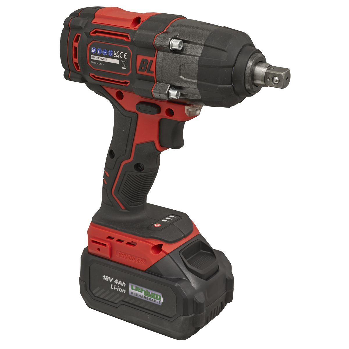 Sealey Cordless Brushless Impact Wrench 18V 4Ah Lithium-Ion 1/2" Drive CP650LI