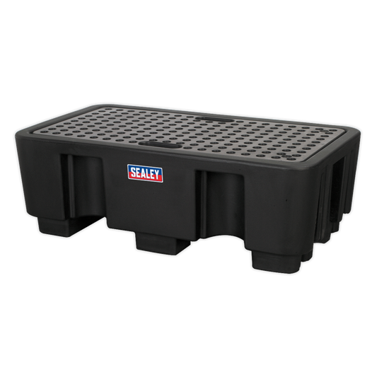 Sealey Barrel Bund Polyethylene 1300 x 750 x 440mm 2 Drum - Black DRP17