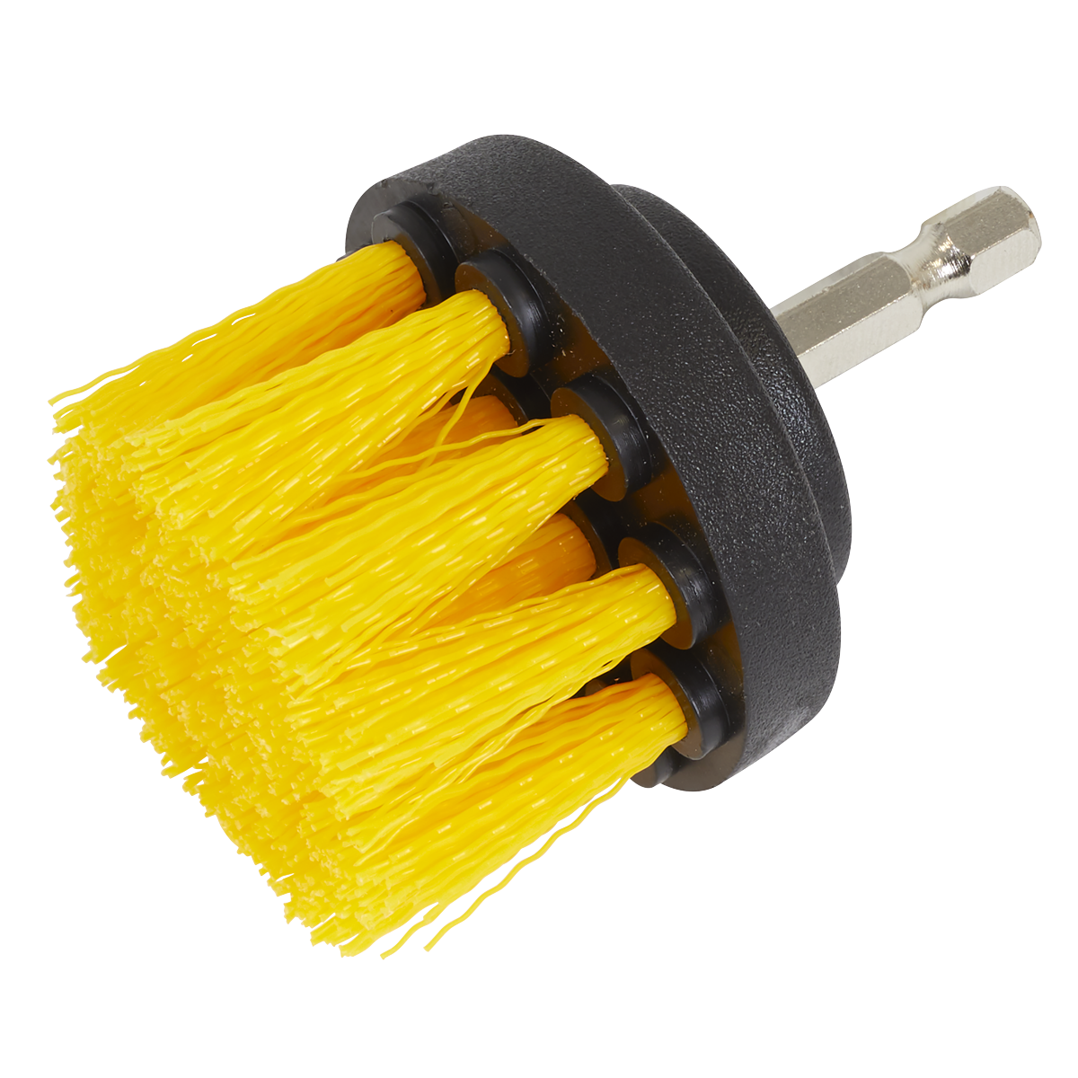 Sealey Drill Brush Set 4pc 6.35mm Shank Heavy Duty With Magnetic Bit Holder DBS4
