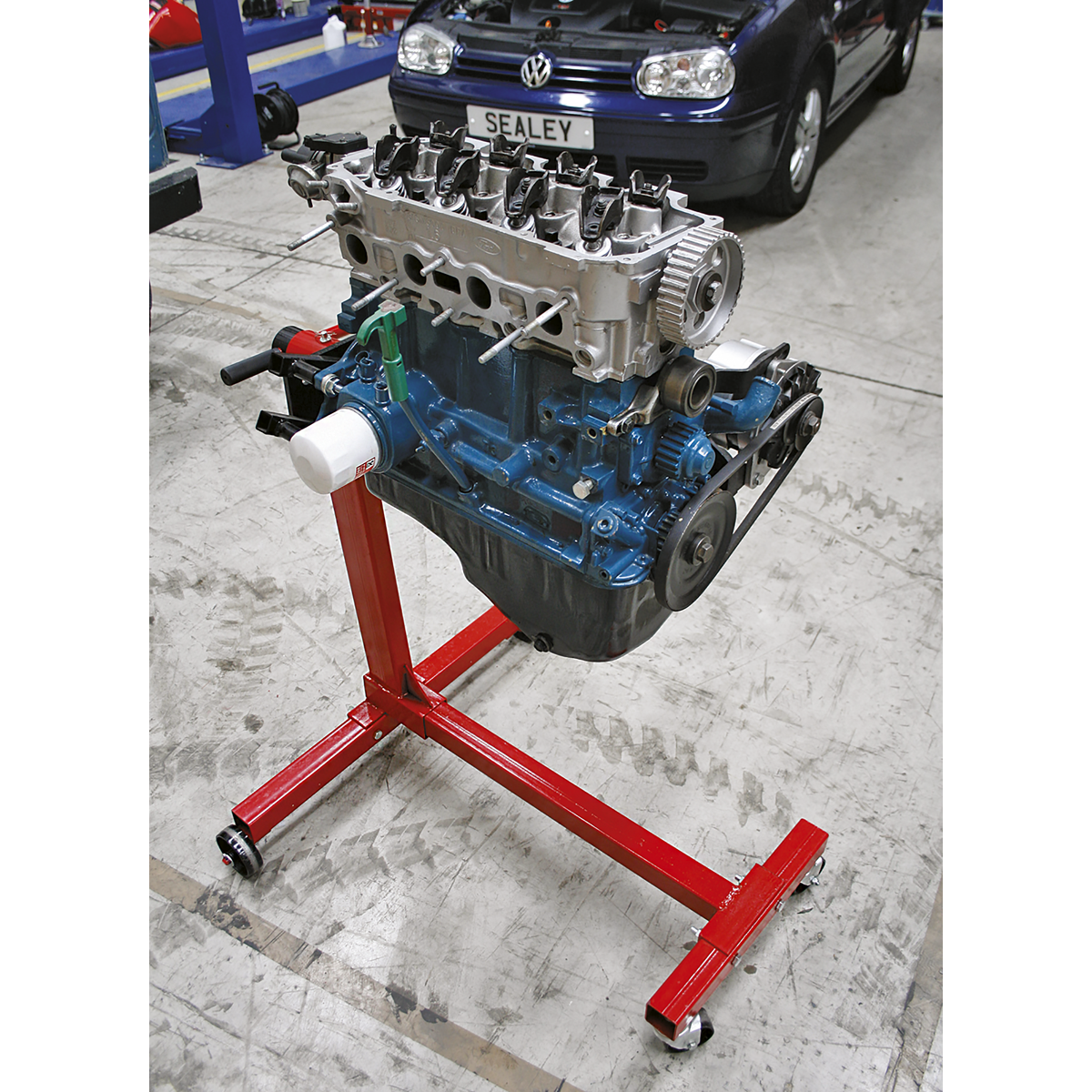 Sealey Engine Stand With Fully Adjustable Mounting Arms 450kg - Red ES450