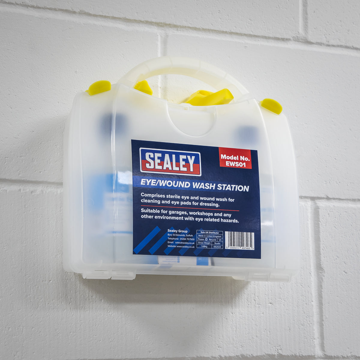 Sealey Eye Wound Wash Station Sterile Emergency Pack For Garages Workshops EWS01