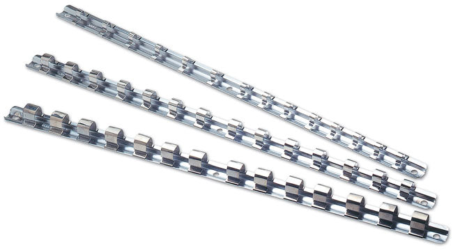 LASER 0090 Stainless Steel Socket Storage Rails Set For 1/4" 3/8" 1/2" Drive