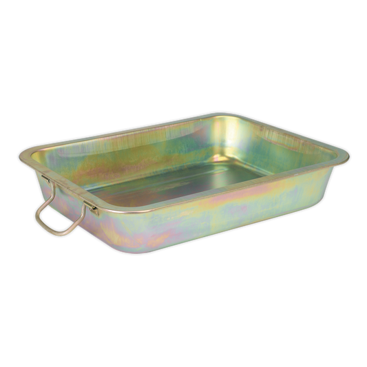 Sealey Metal Drain Pan Zinc Plated 12 Litres 489 x 371 x 91mm - Silver DRPM2