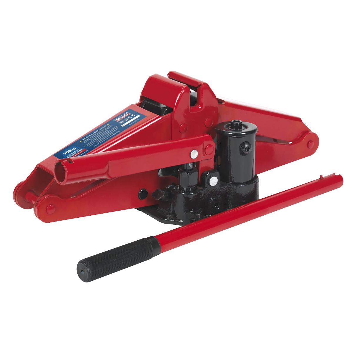 Sealey Hydraulic Scissor Jack With One-Piece Pumping Handle 700kg HSJ07