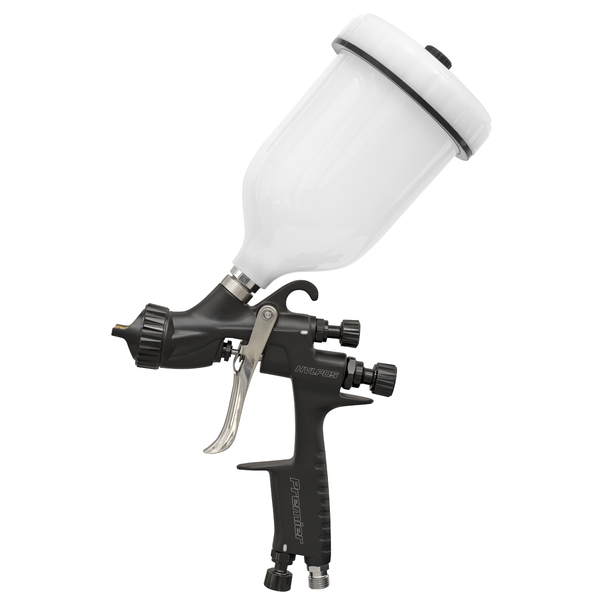 Sealey HVLP Gravity Feed Spray Gun 1.3mm Set-Up Clear Base Coats HVLP05