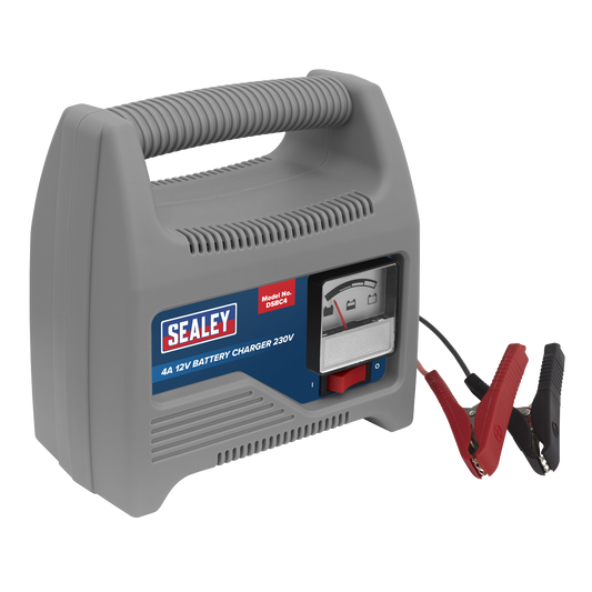 Sealey Battery Charger Composite Housing With Carry Handle 12V 4A 230V DSBC4