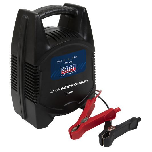 Sealey Battery Charger Composite Housing With Carry Handle 12V 6A 230V DSBC6