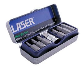 LASER 0593 7Pcs Screwdriver Hex Bit Set 3/8" Drive Chrome Vanadium Steel