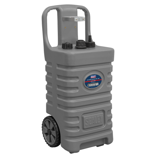 Sealey Mobile Dispensing Tank With 2 Roller Wheels & Vent Caps 55L Grey DT55G