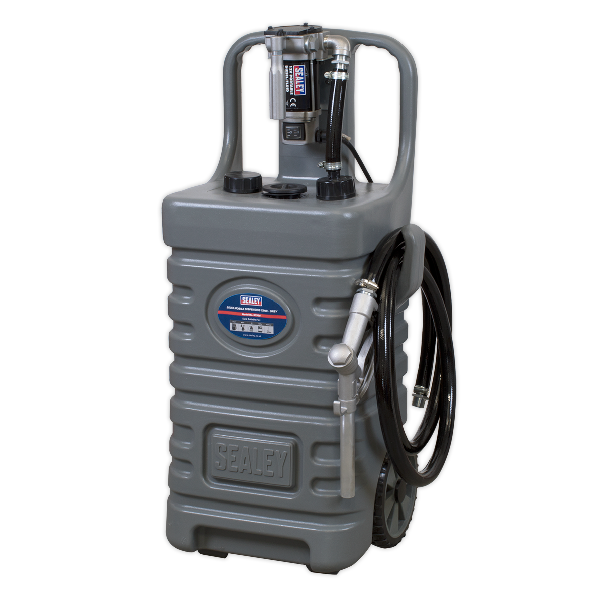 Sealey Mobile Dispensing Tank 55 Litres With Diesel Pump - Grey DT55GCOMBO1