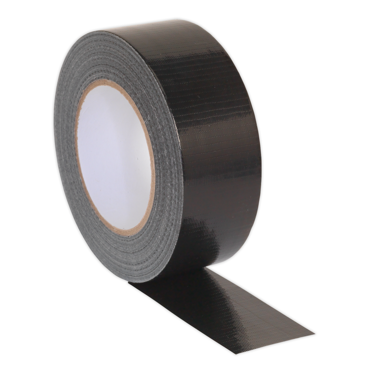 Sealey Duct Tape 48mm x 50m Black Gloss Finish Moisture Resistant Seal DTB