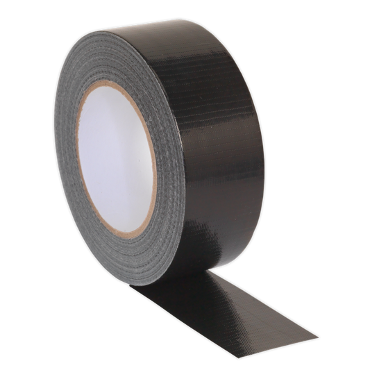Sealey Duct Tape 48mm x 50m Black Gloss Finish Moisture Resistant Seal DTB