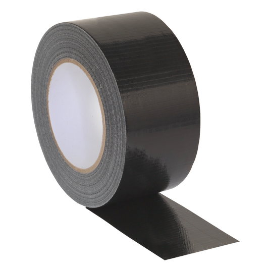 Sealey Black Duct Tape 75mm x 50m Instant Adhesive Water Resistant DTB75
