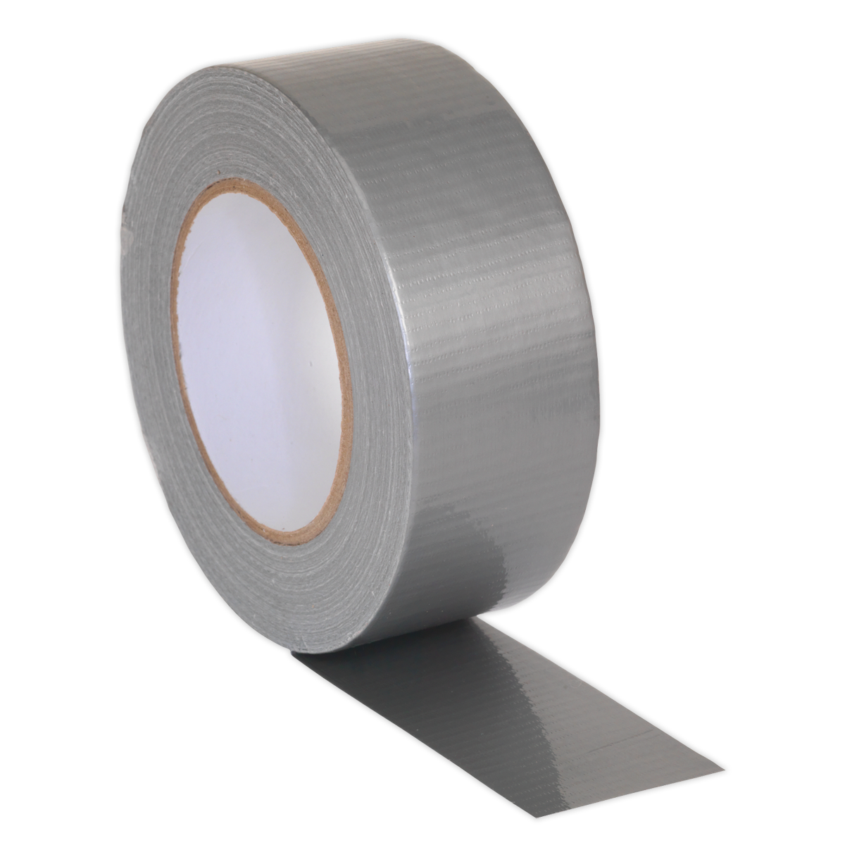 Sealey Duct Tape 48mm x 50m Silver Gloss Finish Moisture Resistant Seal DTS
