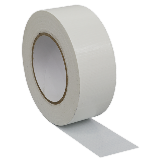 Sealey Duct Tape 50mm x 50m White Gloss Finish Moisture Resistant Seal DTW
