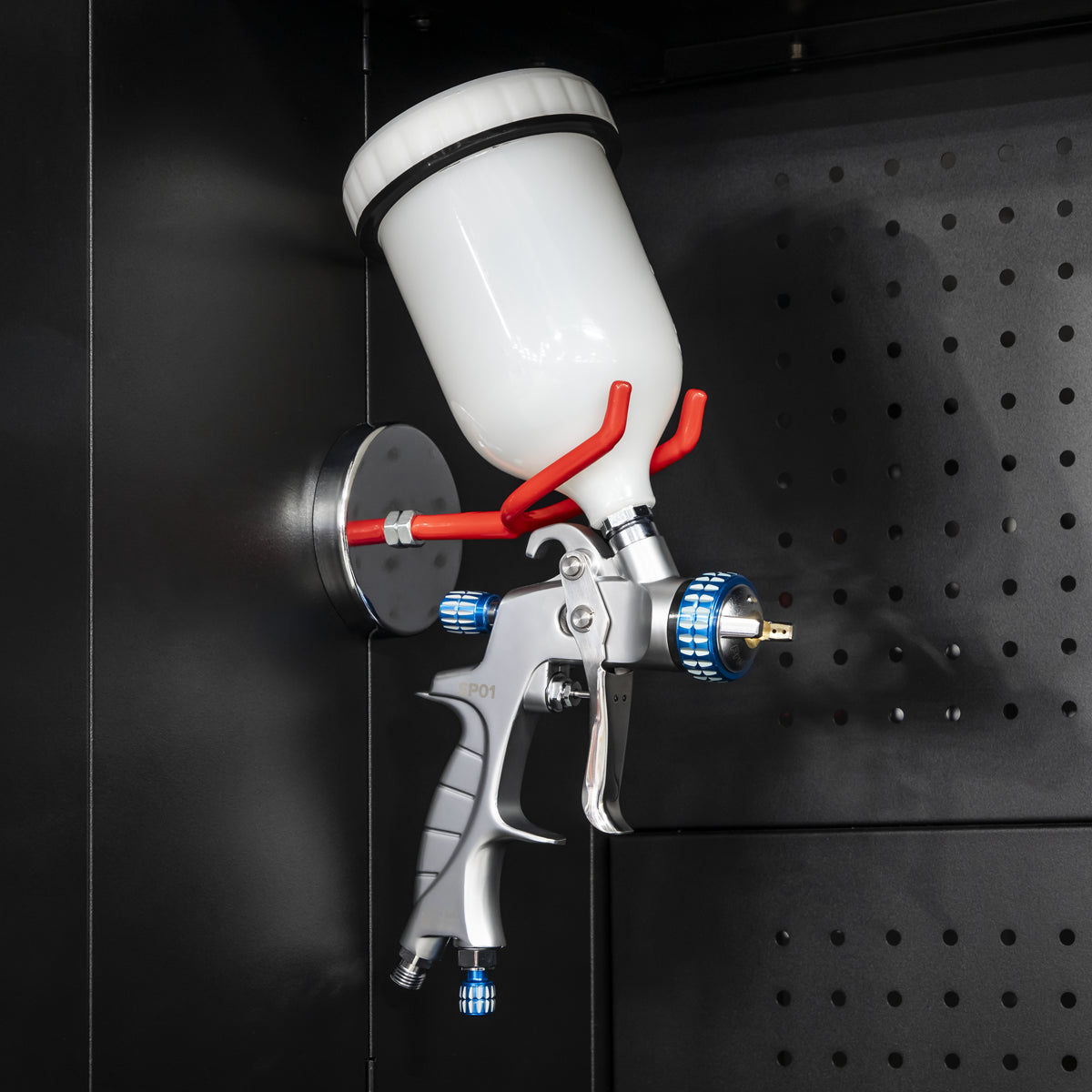 Sealey Magnetic Spray Gun Holder 50mm Wide Steel Hook 4.5kg Capacity MSH01