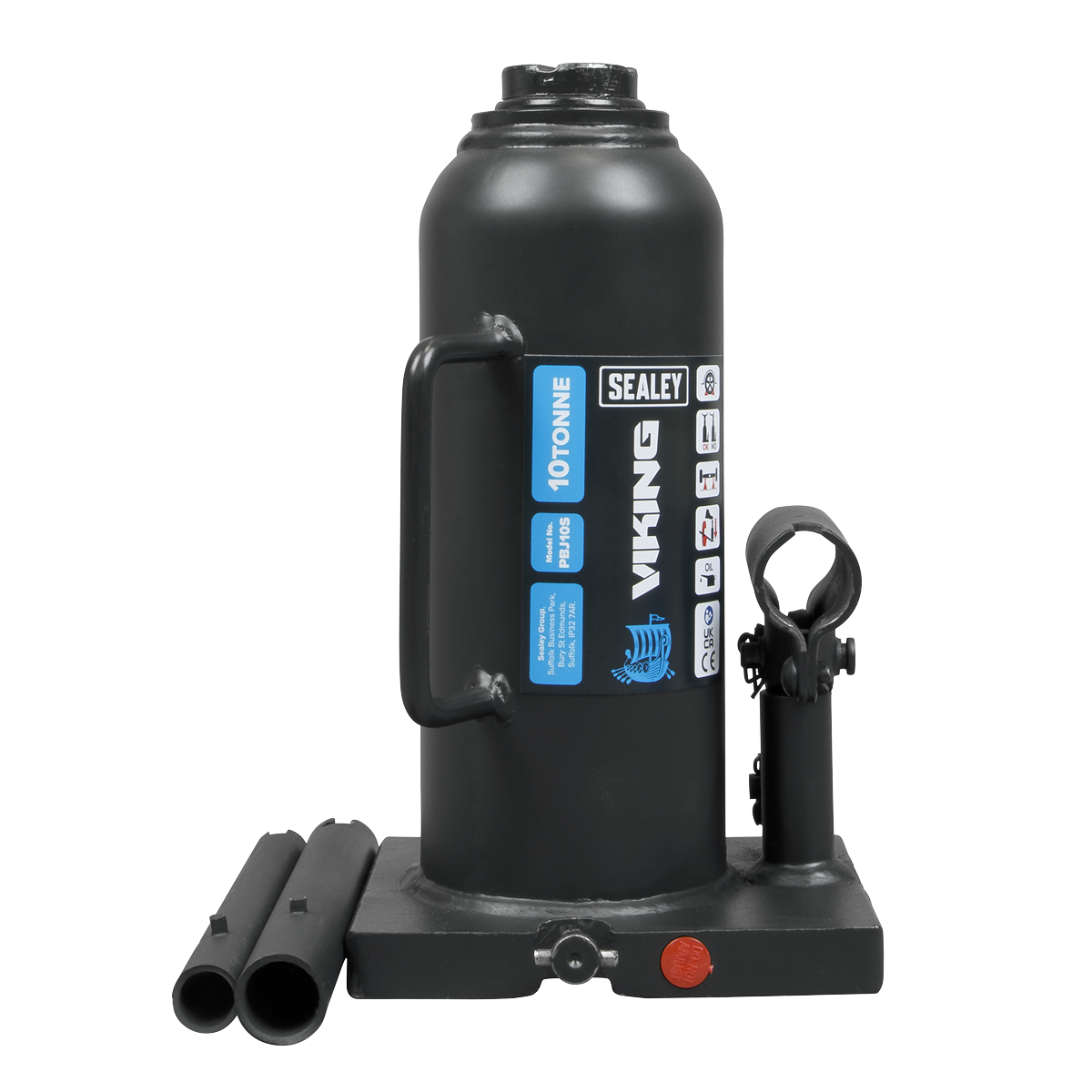 Sealey Bottle Jack Lift 10 Tonne With Overload Valve & 2-Piece Handle PBJ10S
