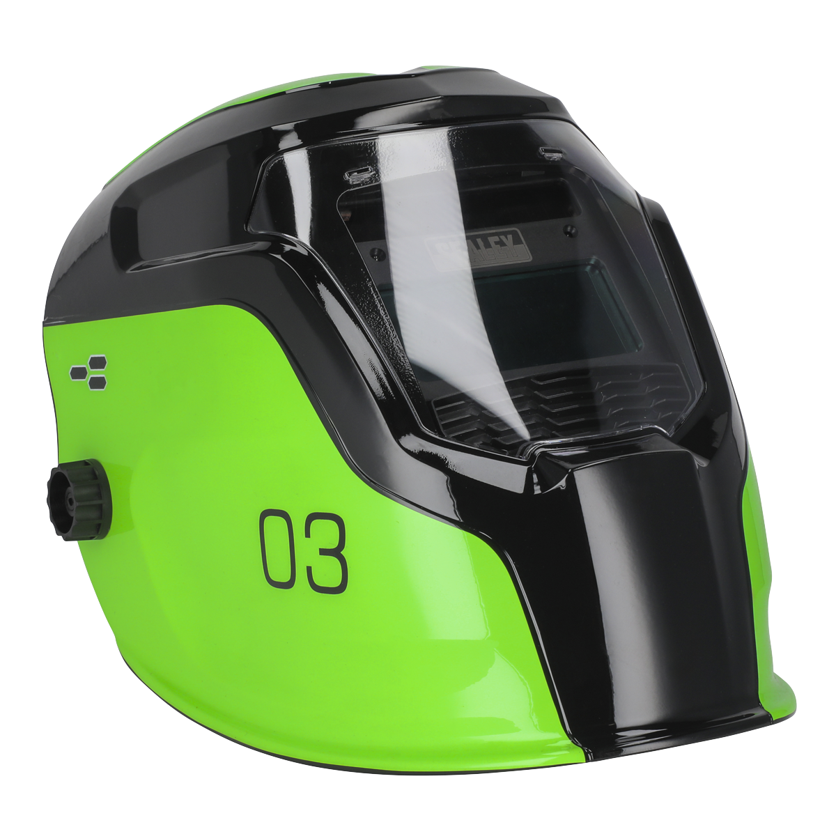 Sealey Auto Darkening Welding Helmet With Rotary Knob - Shade 9-13 - Green PWH3