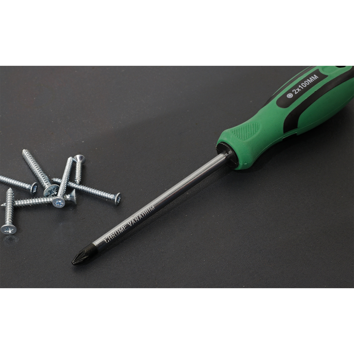 Sealey Screwdriver Pozi 2 x 100mm With Contoured Soft Grip Handle S01186