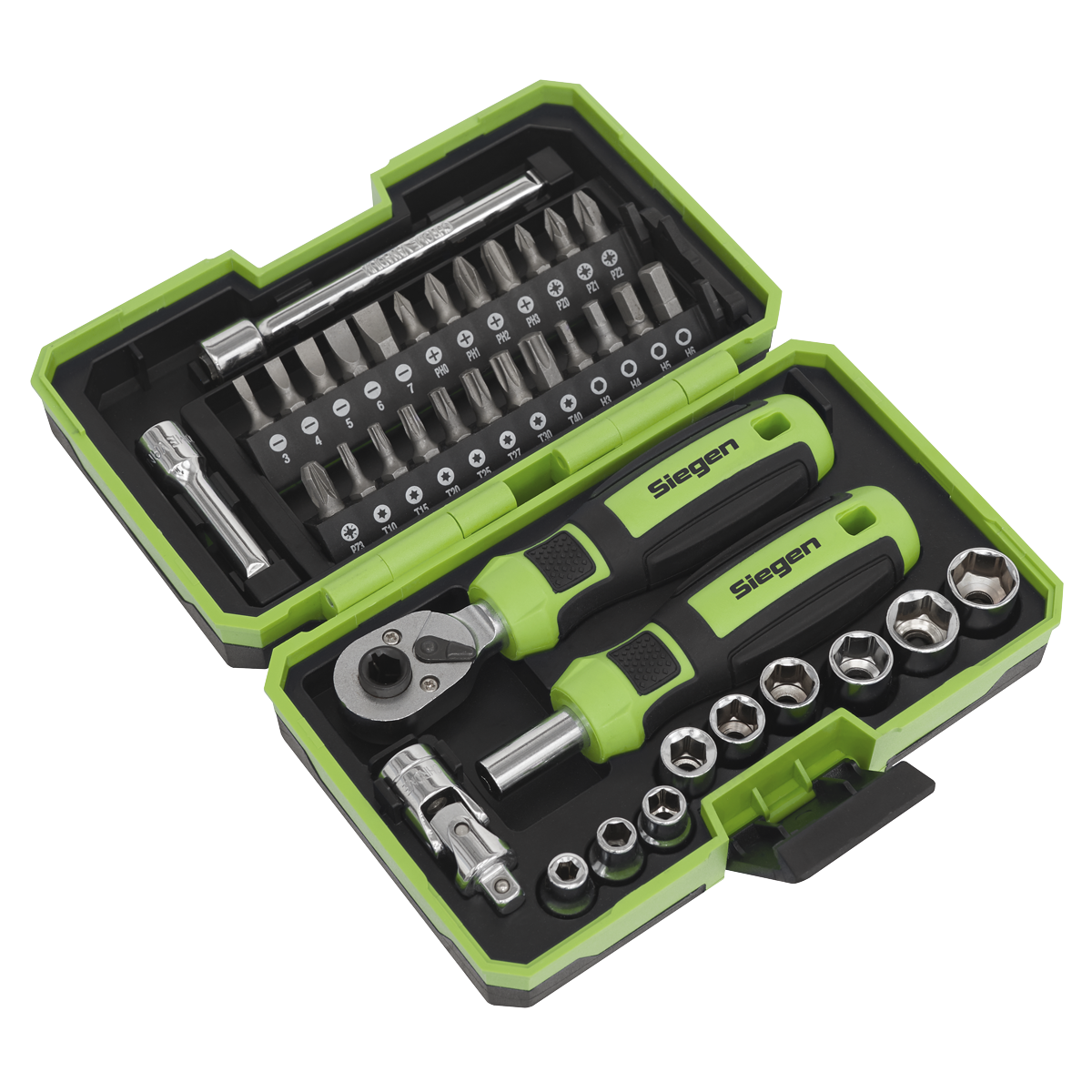 Sealey Socket & Bit Set 38 Pieces 1/4" Square Drive Corrosion Resistant S01255