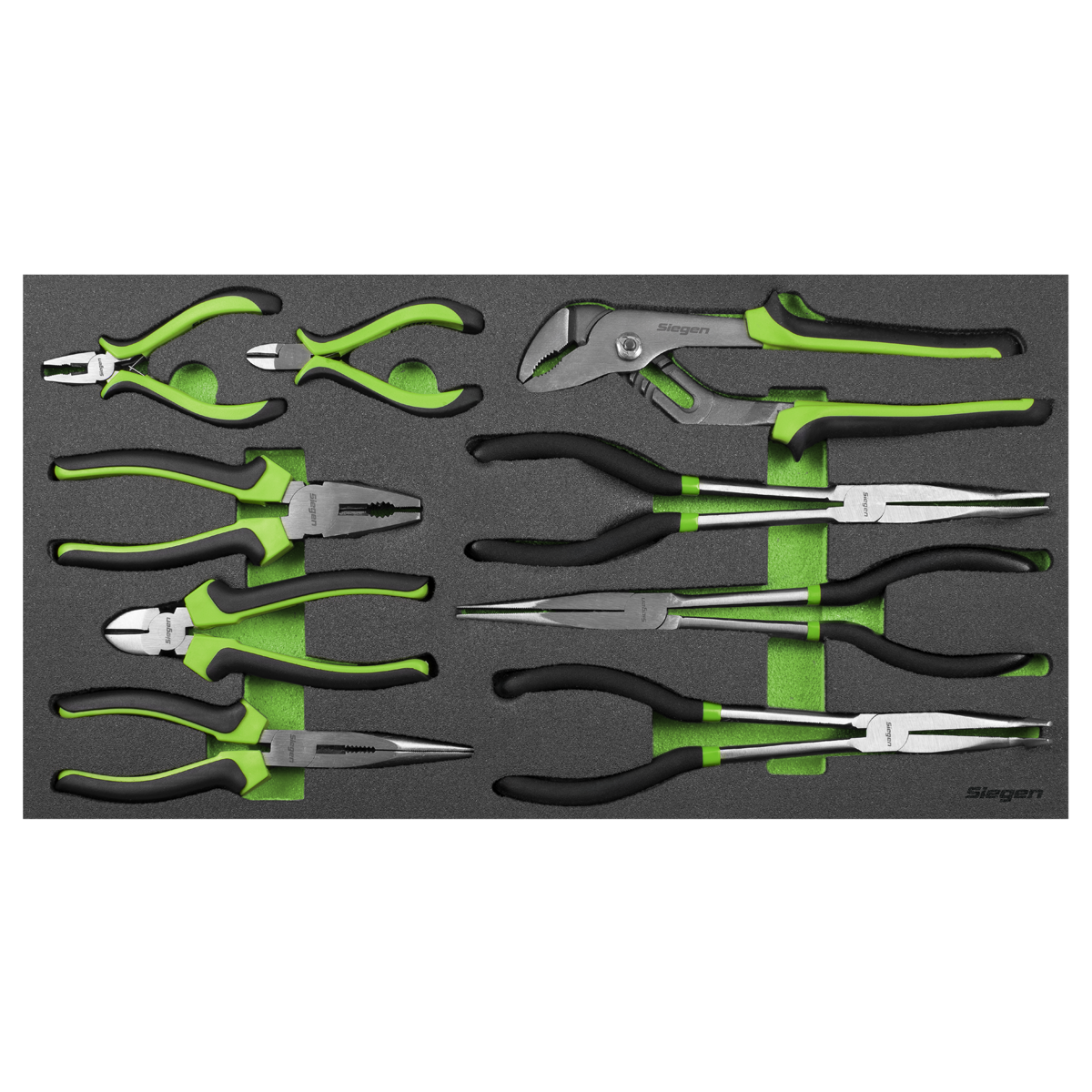 Sealey Siegen Pliers Set Robust With Foam Storage Tool Tray 9 Pieces S01277