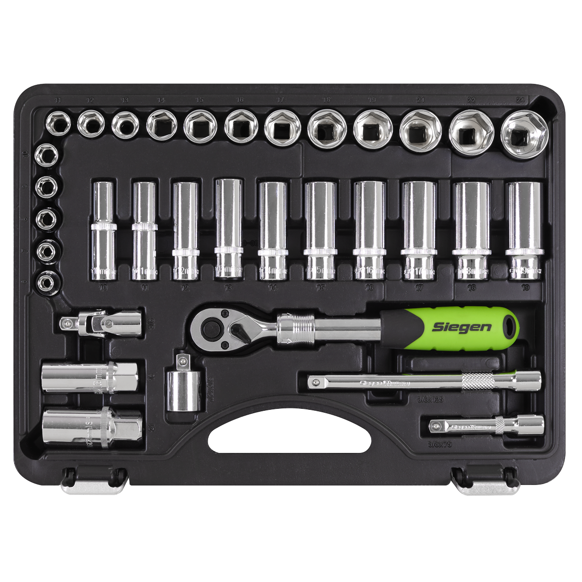 Sealey Siegen Extending Ratchet Socket Set 3/8" Square Drive 34 Pieces S01287