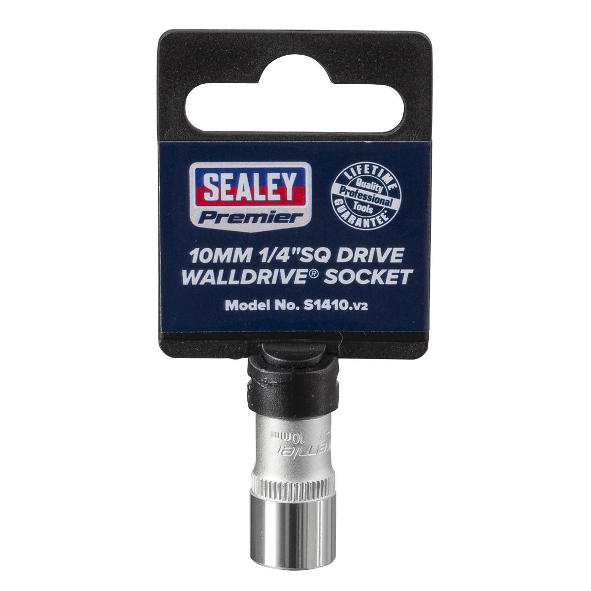 Sealey WallDrive Socket 10mm 1/4" Square Drive Chrome Vanadium Steel S1410