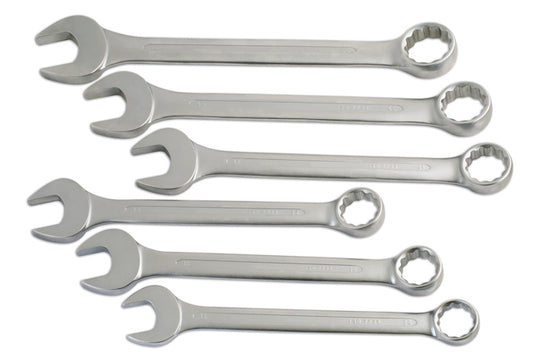 LASER 4887 Ring/Open Ended Spanner Set 34-50mm Spanner Size Double Hexagon