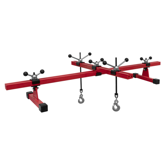 Sealey 500kg Engine Support Beam With Cross Beam On Rubber Feet Red ES601