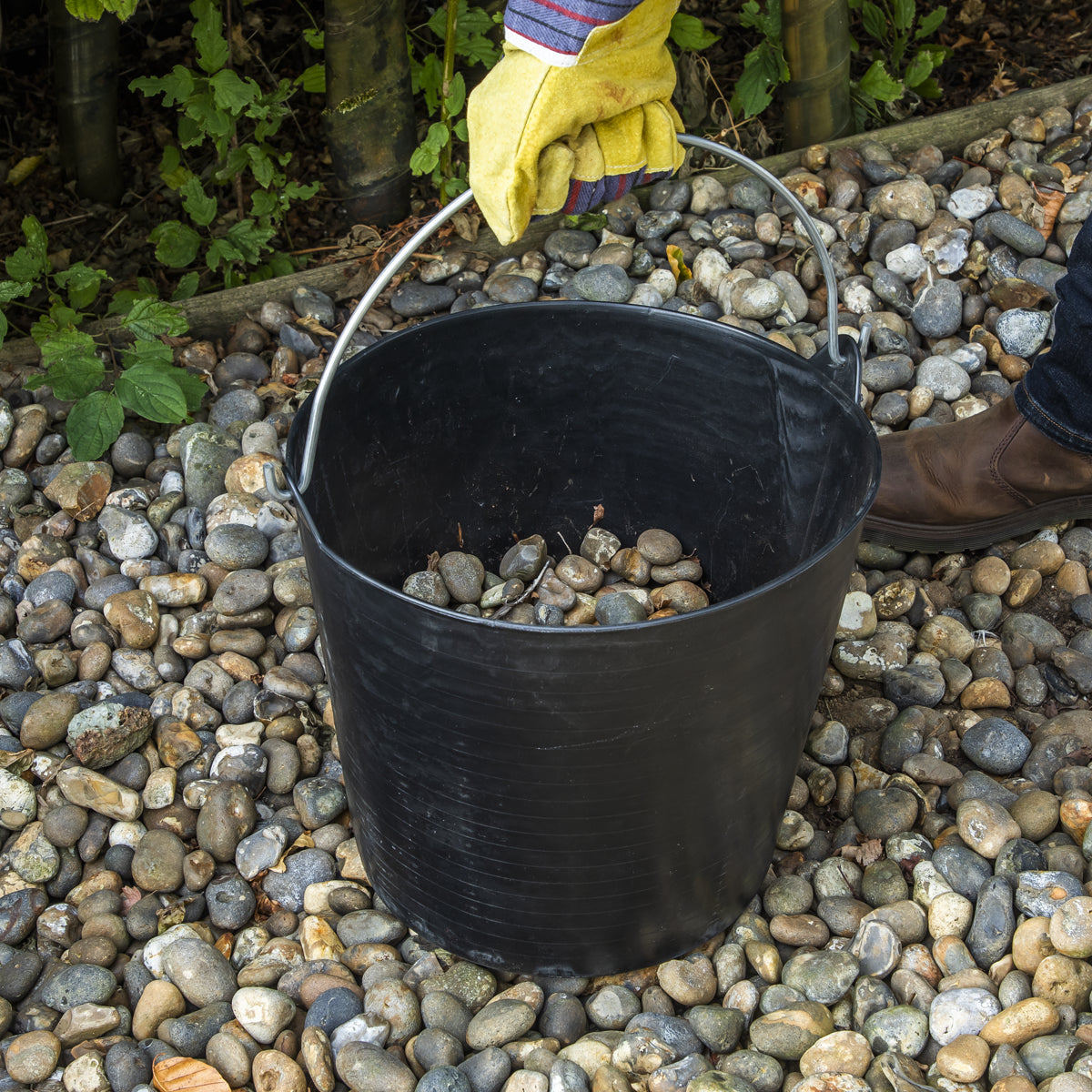 Sealey 26L Heavy Duty Flexi Tub Bucket 26 Litre Black Metal Handle SFT26H