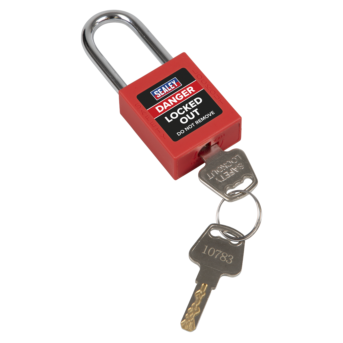 Sealey Safety Lockout Padlock Heavy Duty 6mm Steel Shackle With 2 Keys EV11