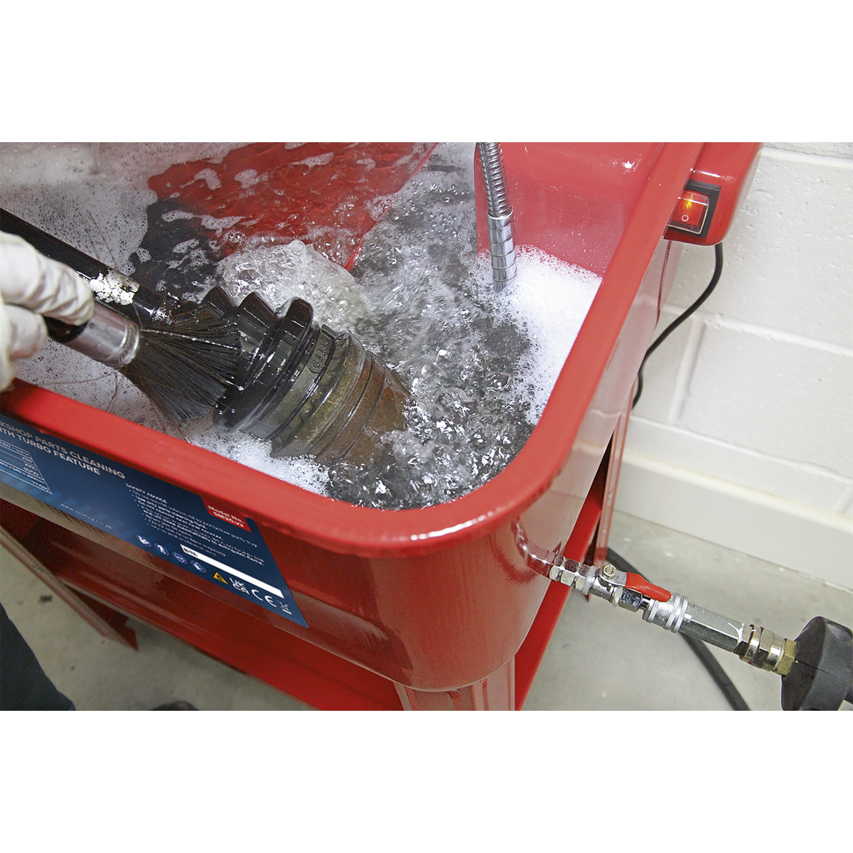 Sealey Parts Cleaning Tank With Turbo Feature Triple Baked Enamel Finish SM20
