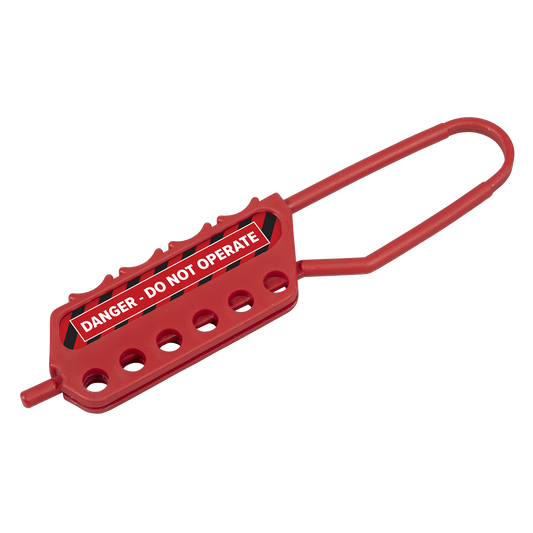 Sealey Insulation Safety Lockout Hasp Red 30mm Jaw Up To 6mm Shackles EV13