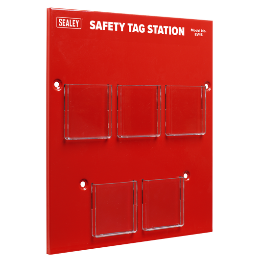 Sealey Safety Tag Station 86 x 15 x 90mm Wall Mountable High Grade Steel EV15