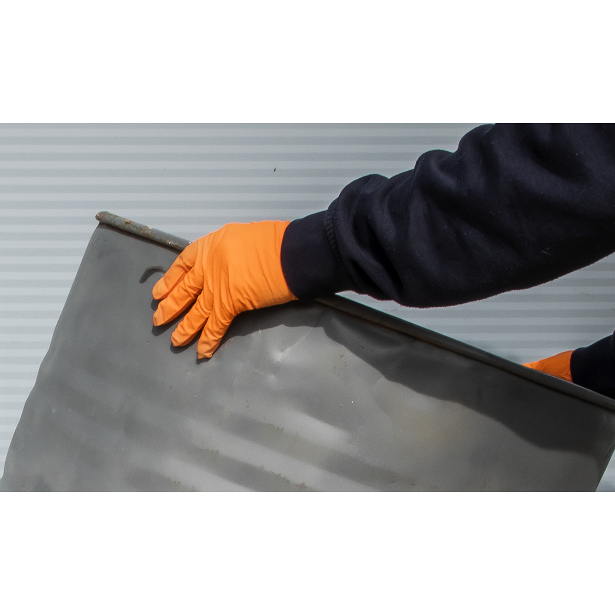 Sealey Orange Diamond Grip Extra Thick Nitrile Powder Free Gloves SSP56XL