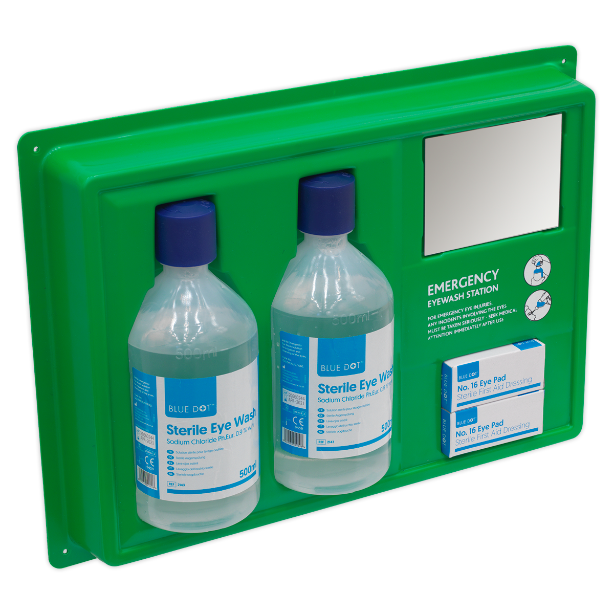 Sealey Eye Wound Wash Station Sterile Emergency Pack For Garages Workshops EWS03