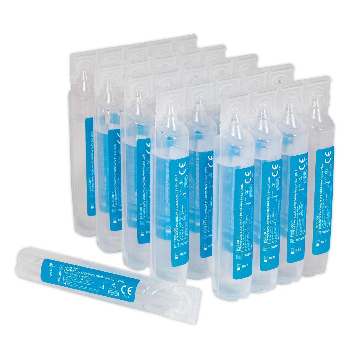 Sealey Eye Wash Solution Pods 25 Pieces 20ml Saline Sterile Single Use EWS25