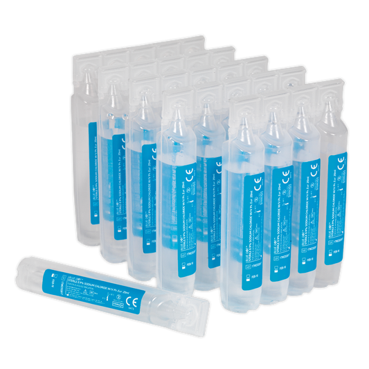 Sealey Eye Wash Solution Pods 25 Pieces 20ml Saline Sterile Single Use EWS25