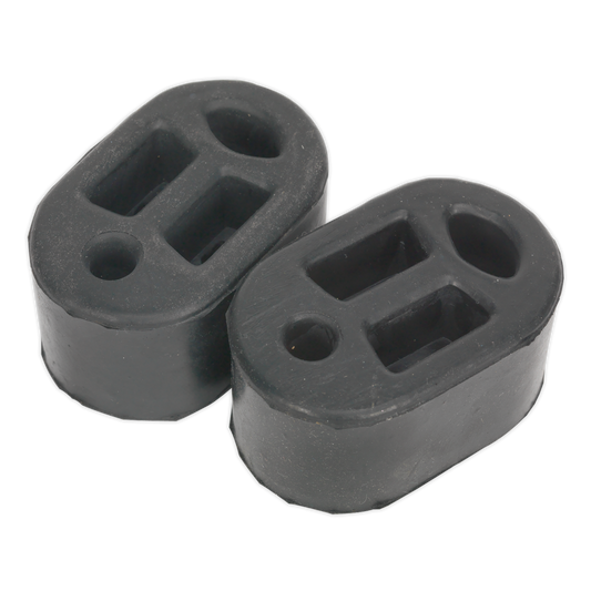 Sealey Exhaust Mounting Rubbers L70 x D45 x H37 33mm Pack Of 2 - Black EX01