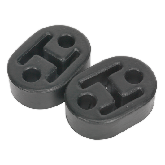 Sealey Exhaust Mounting Rubbers L60 x D41 x H20 24mm Pack Of 2 - Black EX02