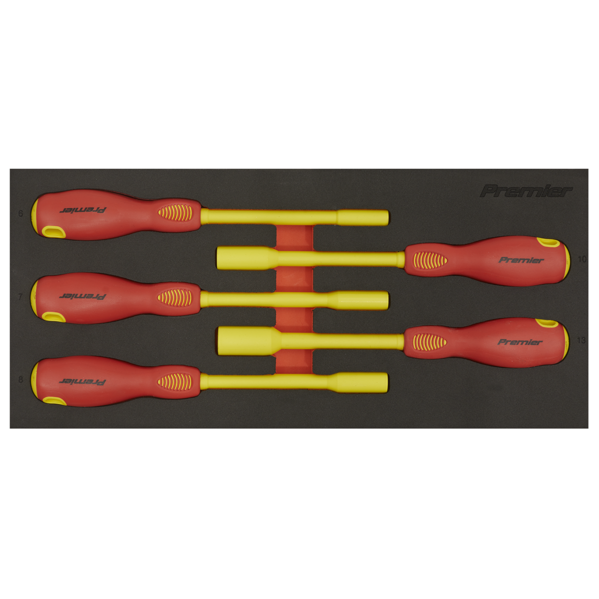 Premier Insulated Nut Driver Set 5 Pieces With Tool Tray VDE Approved TBTE08