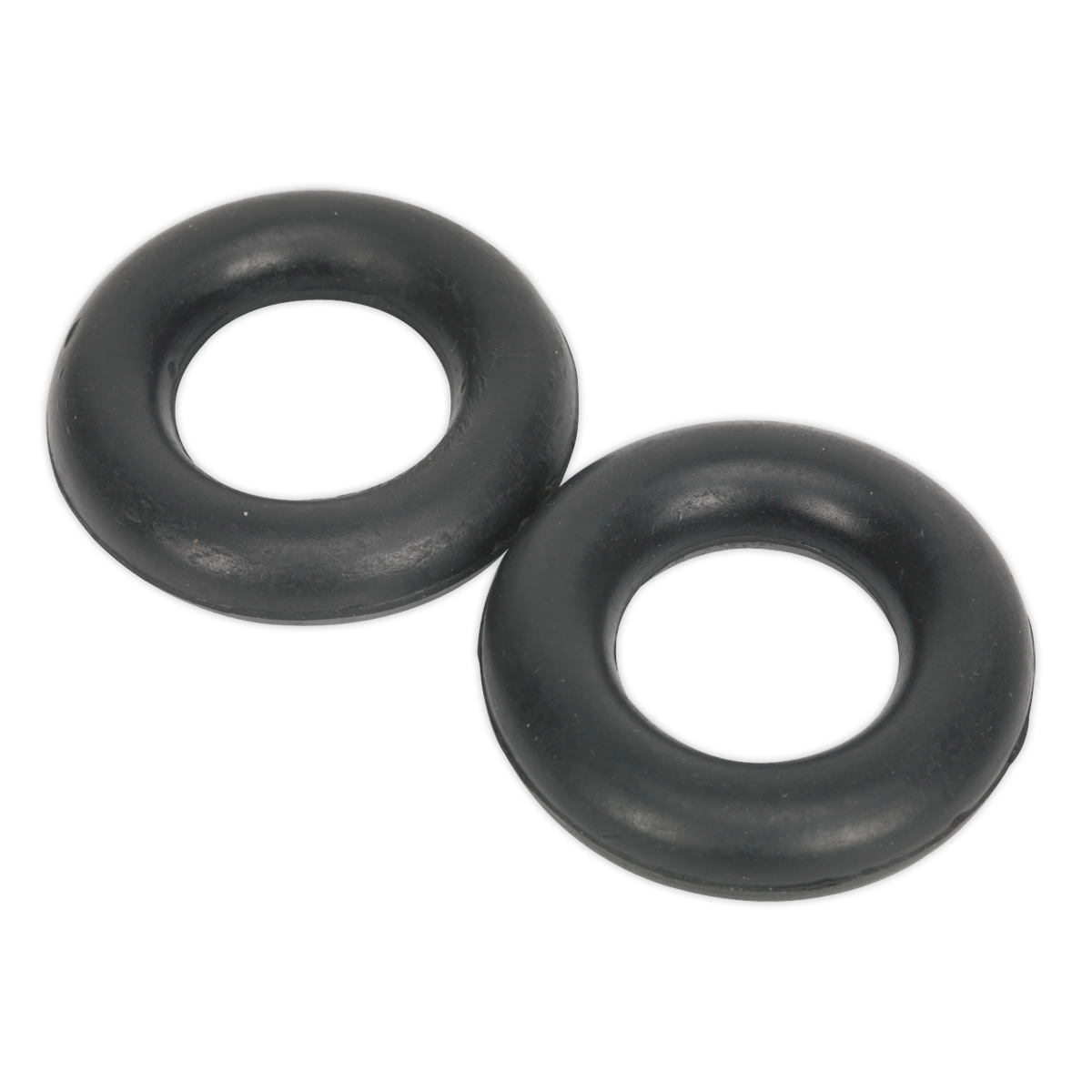 Sealey Exhaust Mounting Rubbers - L59 x W59 x D13.5 Ø30mm Pack Of 2 - Black EX04