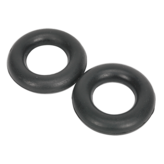Sealey Exhaust Mounting Rubbers - L59 x W59 x D13.5 Ø30mm Pack Of 2 - Black EX04