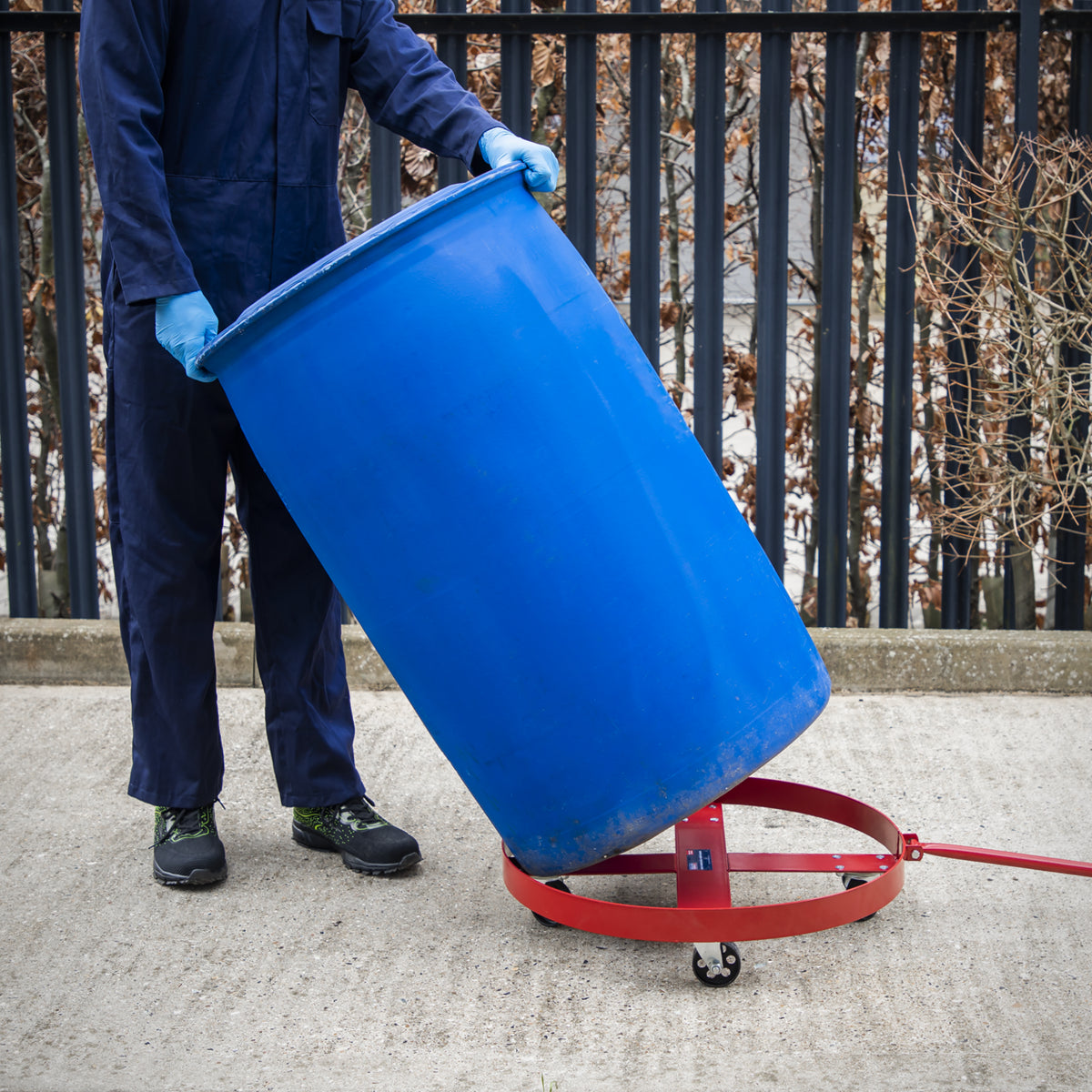 Sealey Drum Dolly With Handle & 4 Large Diameter Metal Castors 205 Litres TP205H