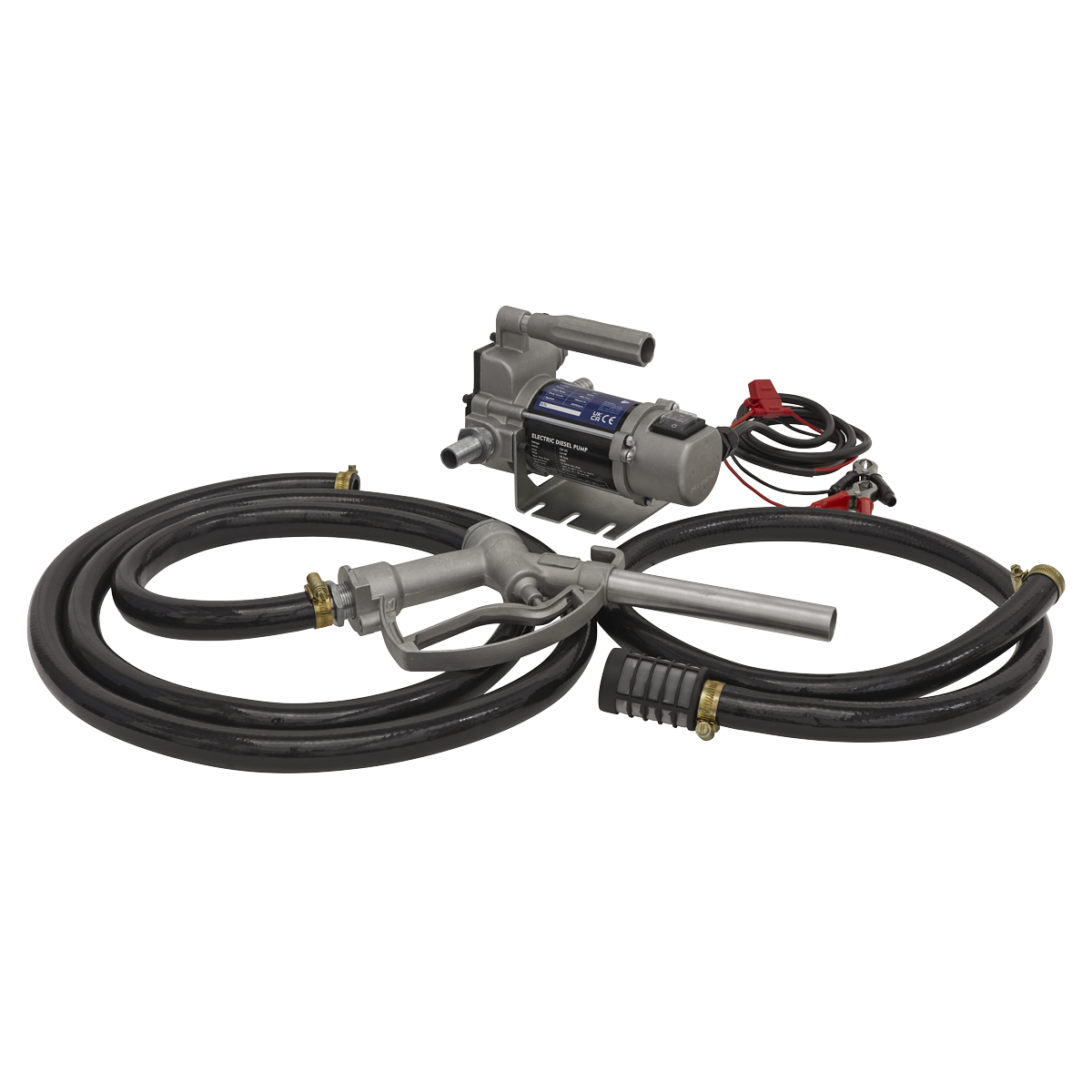 Sealey Diesel & Fluid Transfer Pump Portable 12V Robust & Compact 4M Hose TP96