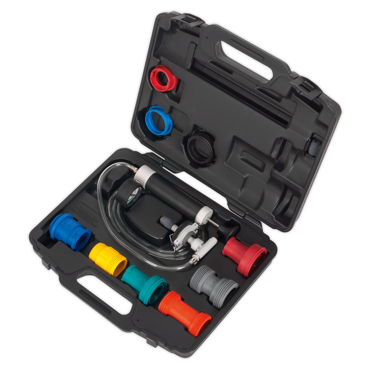 Sealey Cooling System & Cap Testing Kit Includes Double End Adaptors VS0031