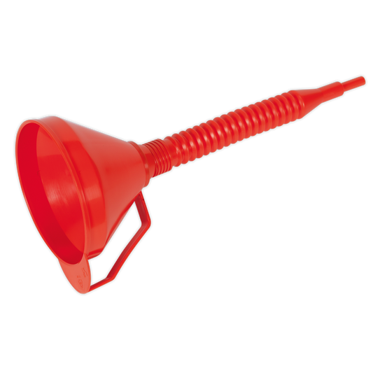 Sealey Funnel With Flexi-Spout & Filter Medium Oil Fuel Resistant 160mm F16F