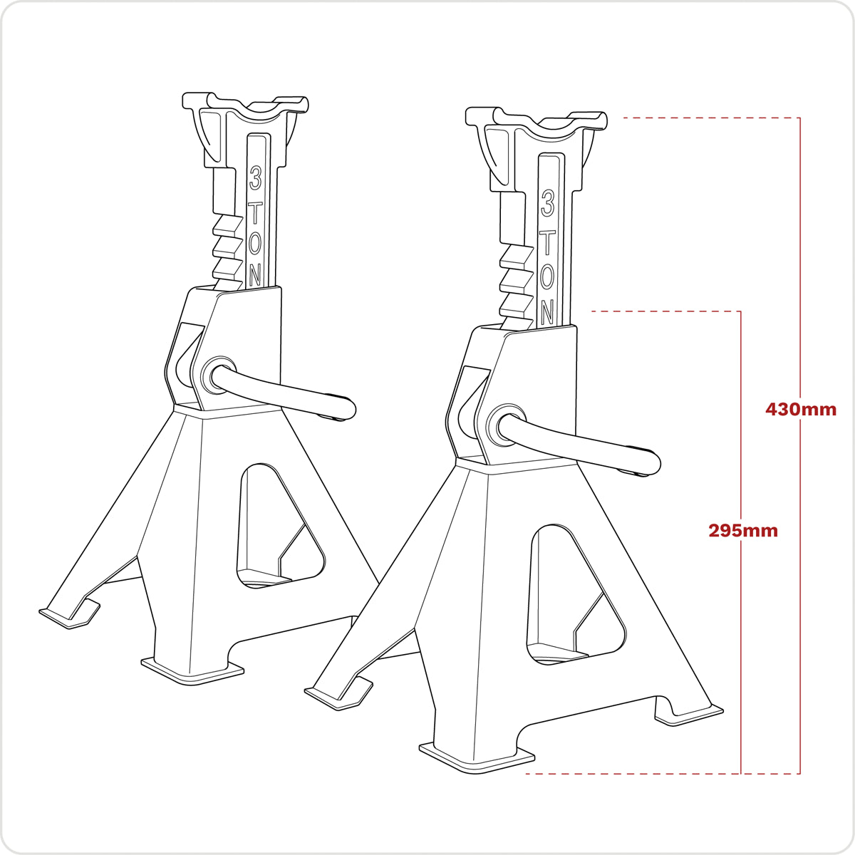 Sealey Load Axle Stands x2 3 Tonne Cap/Stand Ratchet Type Hi-Vis Green VS2003HV