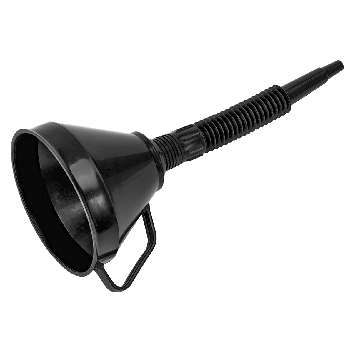 Sealey Ø160mm Funnel With Flexible Spout & Internal Mesh Filter Black F6