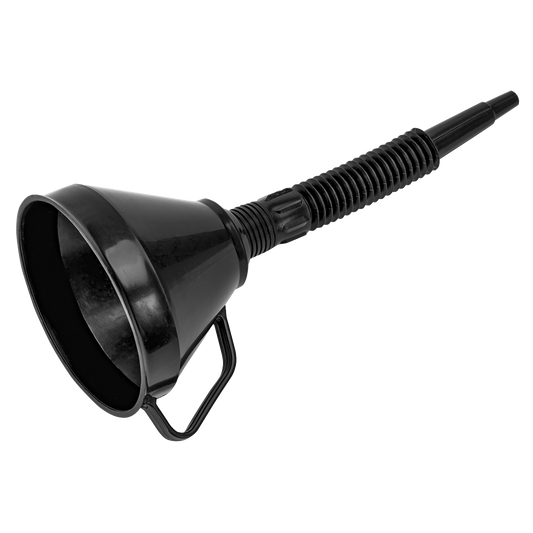 Sealey Ø160mm Funnel With Flexible Spout & Internal Mesh Filter Black F6